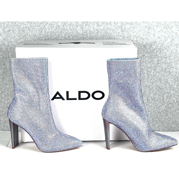ALDO Deludith Boots Womens 8.5 Purple Heel Holiday Party Booties Chic Gift Ready - Picture 2 of 15